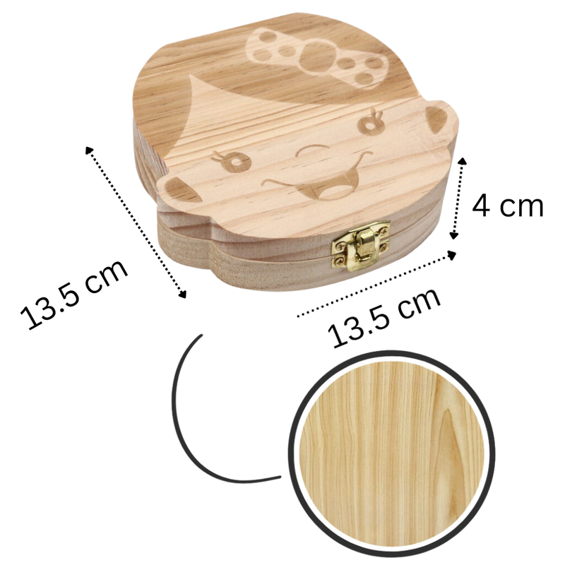 Boîte à dents de bébé en bois