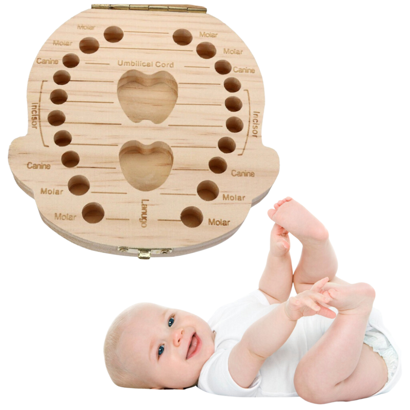 Boîte à dents de bébé en bois