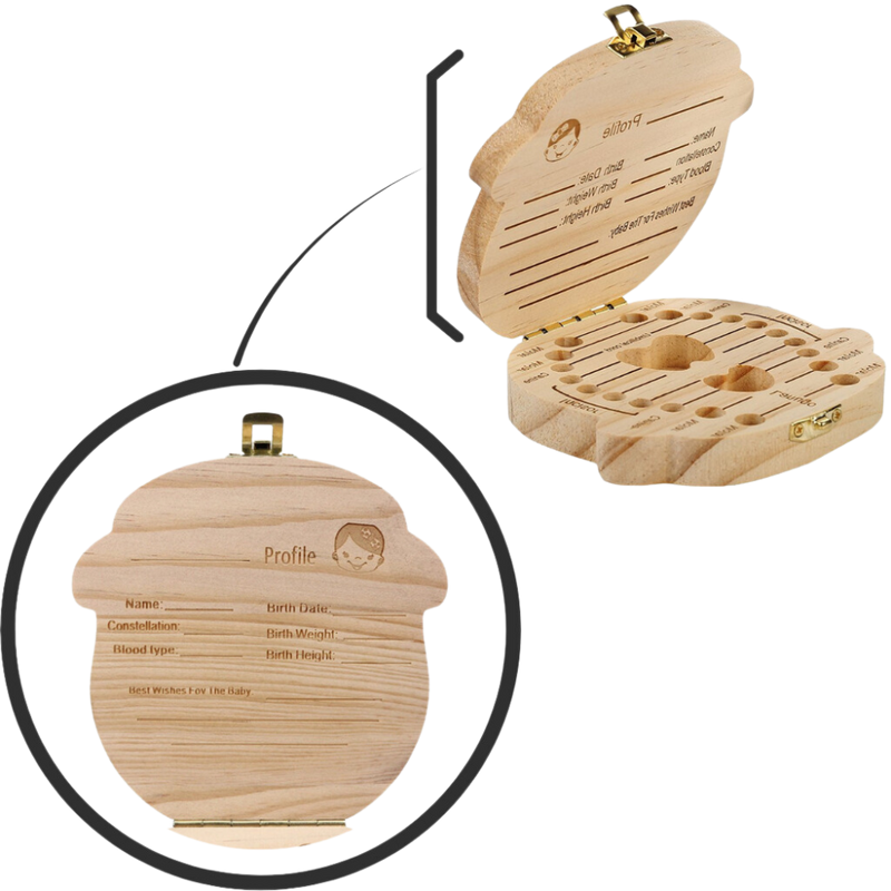 Boîte à dents de bébé en bois