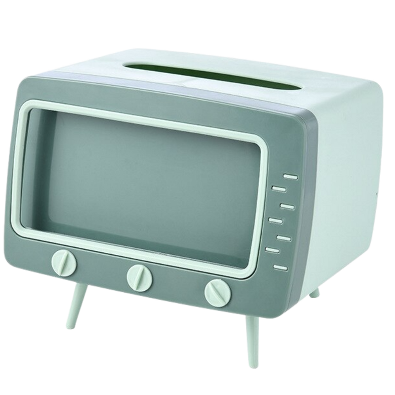 Distributeur de mouchoirs avec support pour téléphone