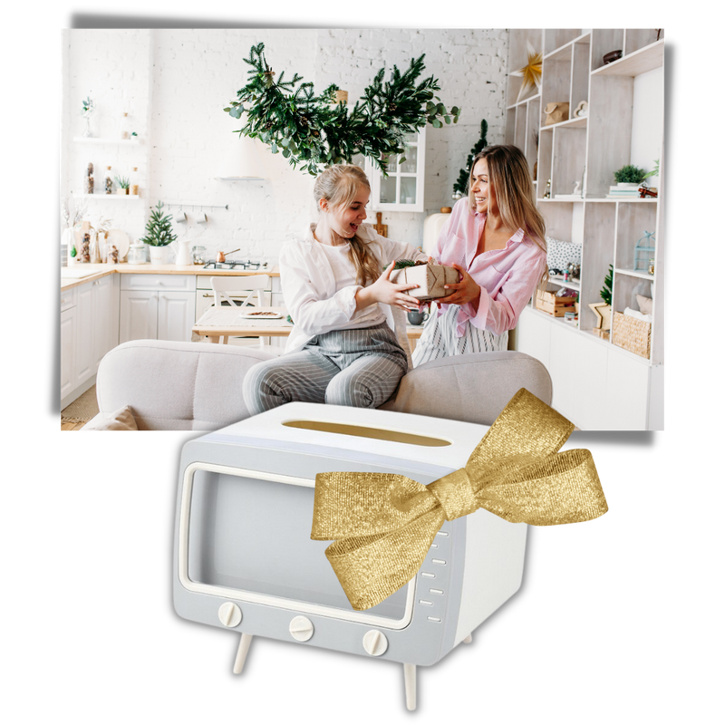Distributeur de mouchoirs avec support pour téléphone