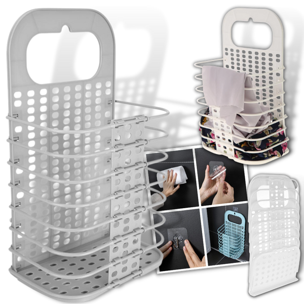 Panier à linge mural pliable en plastique