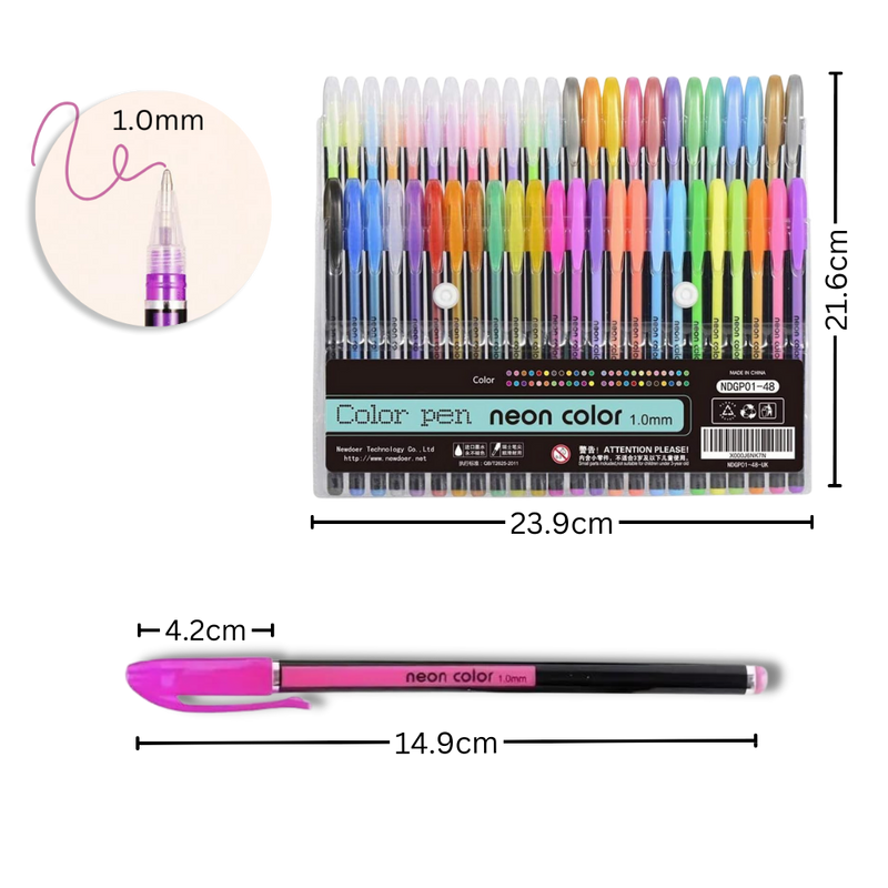 Set de 48 stylos gel pailletés