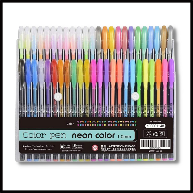 Set de 48 stylos gel pailletés