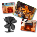 Ventilateur de poêle à 4 pales alimenté par la chaleur pour cheminées