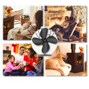 Ventilateur de poêle à 4 pales alimenté par la chaleur pour cheminées