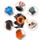 Ventilateur de poêle à 4 pales alimenté par la chaleur pour cheminées