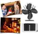 Ventilateur de poêle à 4 pales alimenté par la chaleur pour cheminées