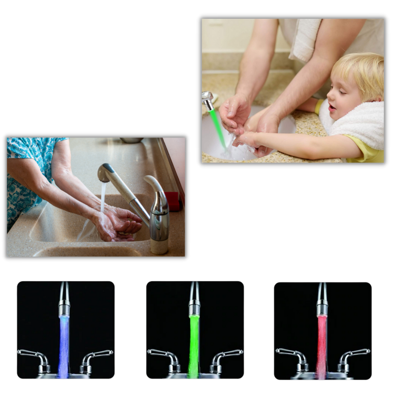 Buse de robinet avec capteur de température à couleur changeante