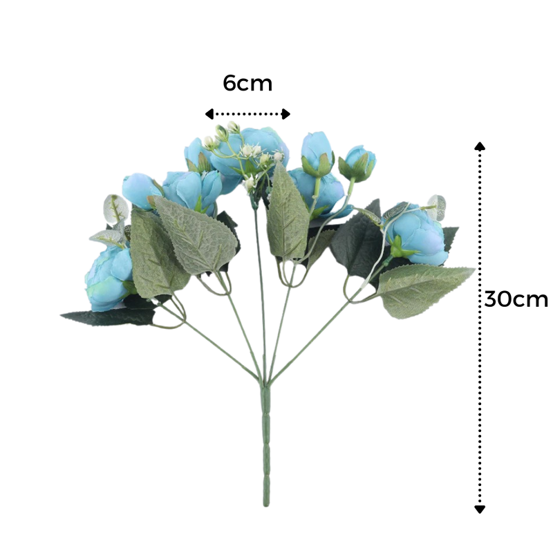 Bouquet de fleurs artificielles en soie, pivoines et roses