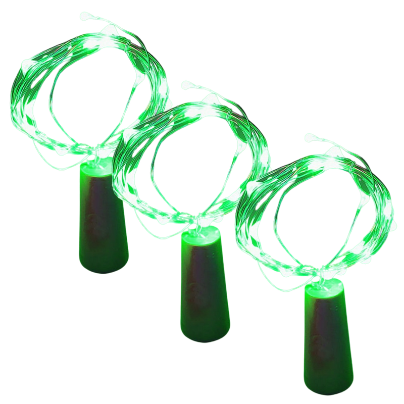 Guirlande lumineuse LED pour bouteille avec bouchon (lot de 3)