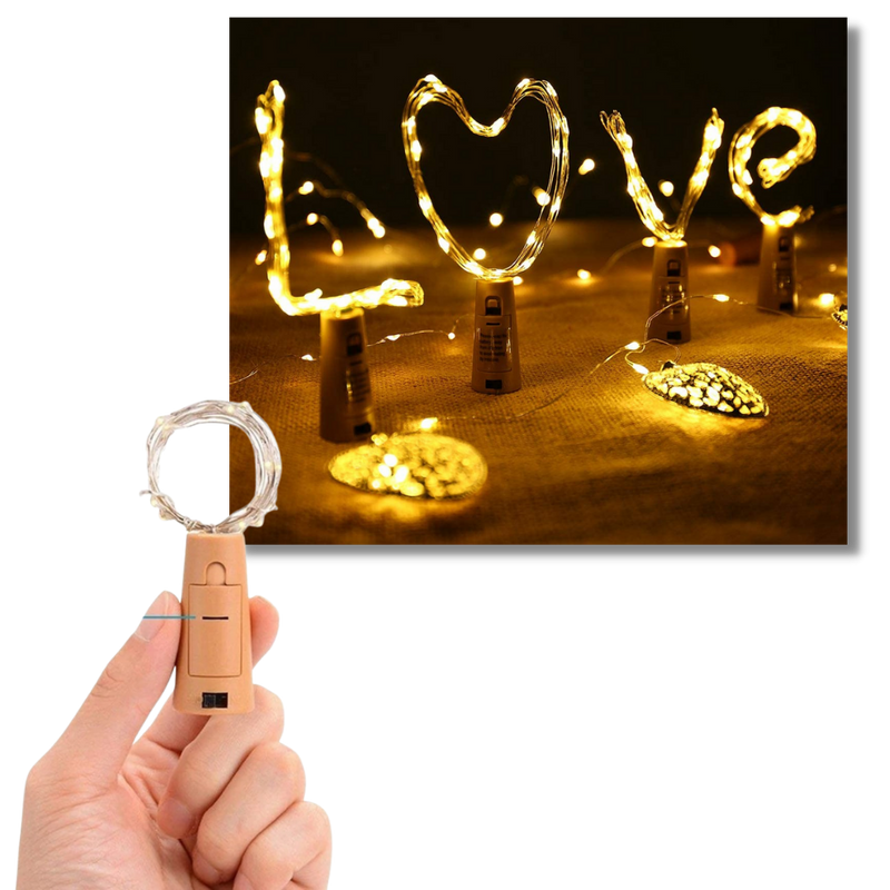 Guirlande lumineuse LED pour bouteille avec bouchon (lot de 3)