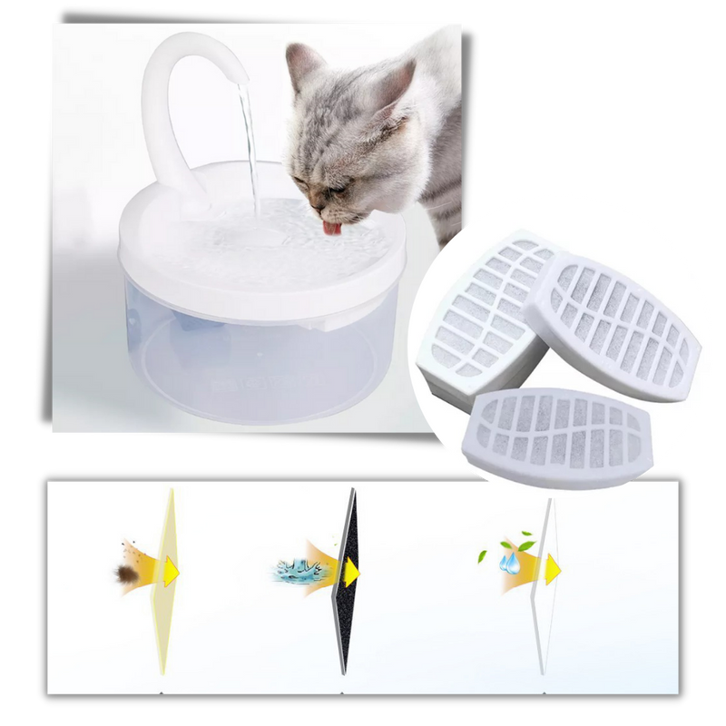 Fontaine d'eau automatique pour chat avec lumière LED