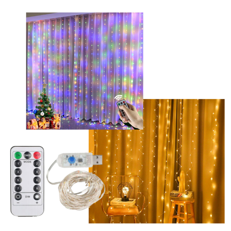 Rideau de lumières avec télécommande