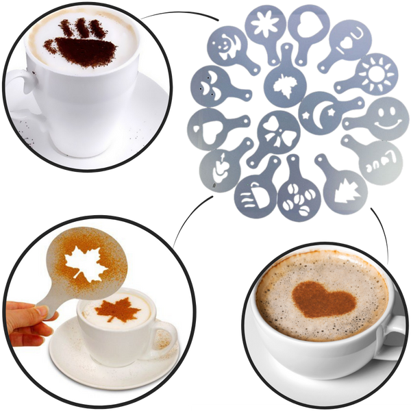 Pochoirs à café (16 pièces)