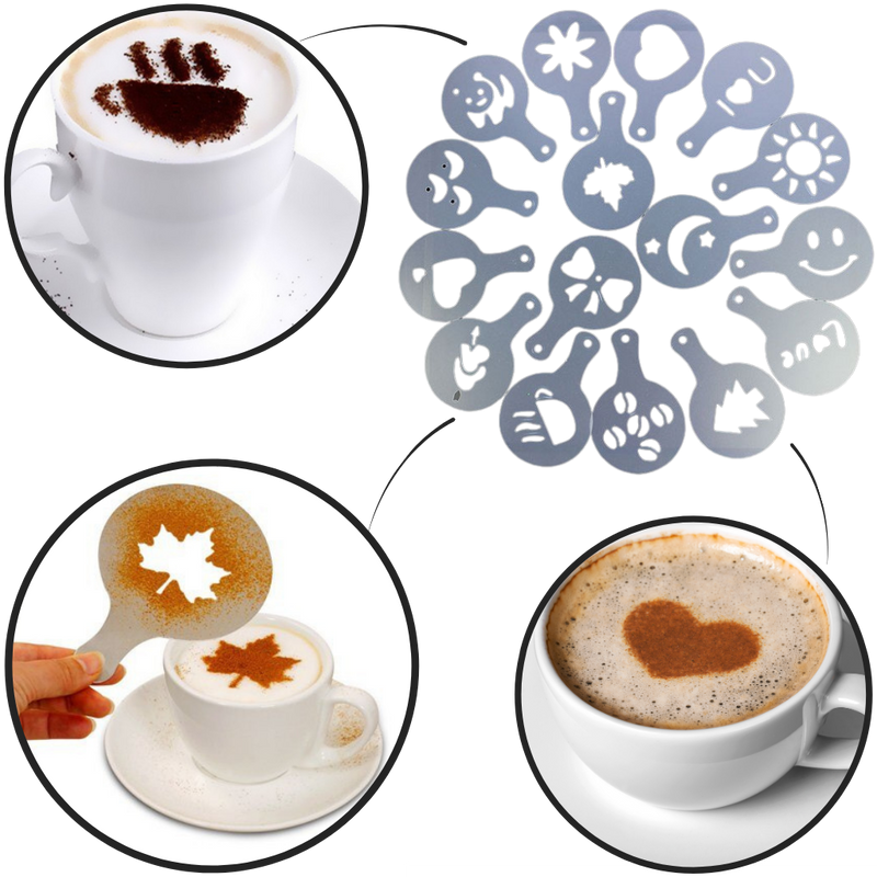 Pochoirs à café (16 pièces)