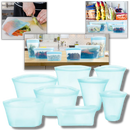 Lot de 8 sacs réutilisables en silicone pour aliments