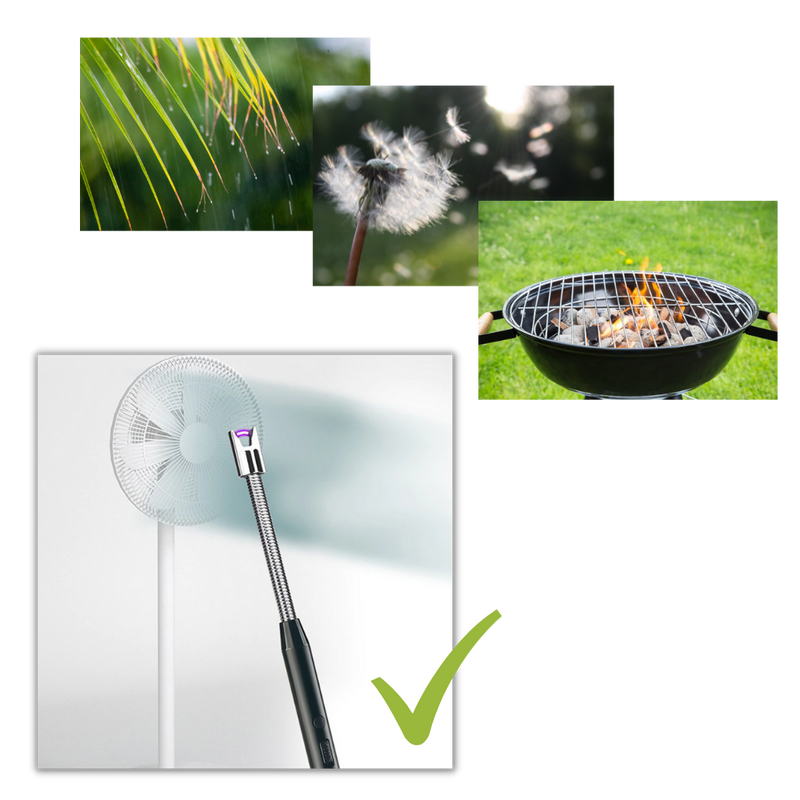 Briquet de cuisine rechargeable et résistant au vent