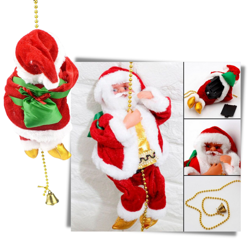 Décoration électrique en forme de Père Noël qui escalade