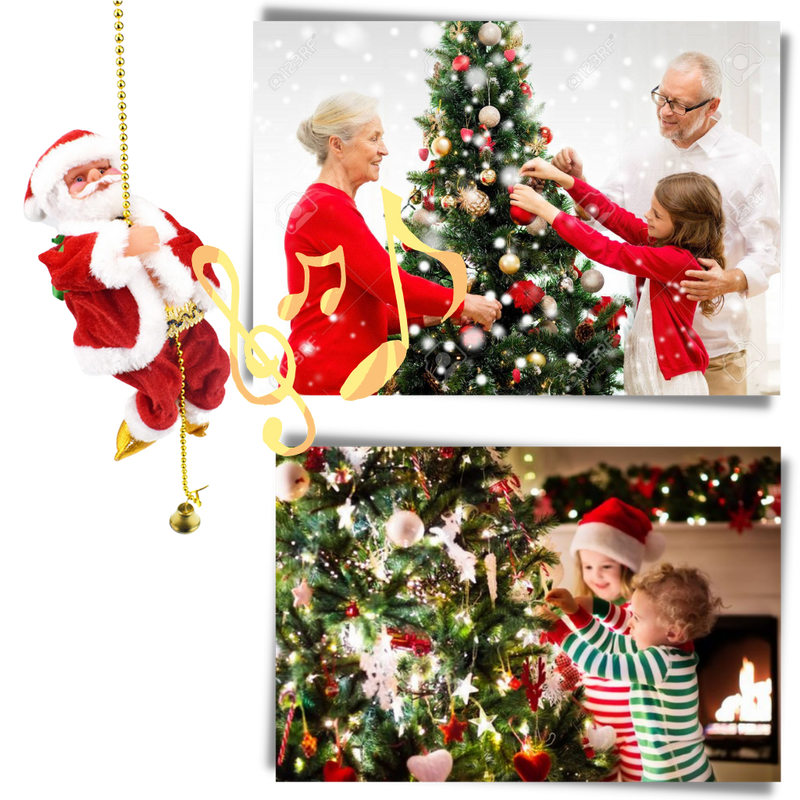 Décoration électrique en forme de Père Noël qui escalade