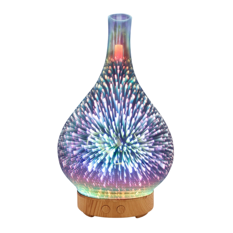 Diffuseur d'huiles essentielles en forme de vase avec le motif des feux d'artifice