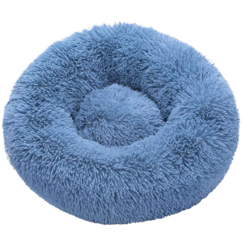 Lit en peluche en forme de donut pour animaux de compagnie