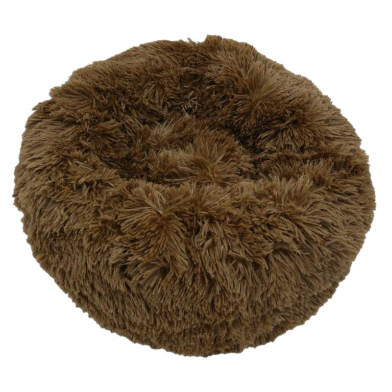 Lit en peluche en forme de donut pour animaux de compagnie