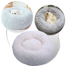 Lit en peluche en forme de donut pour animaux de compagnie