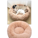 Lit en peluche en forme de donut pour animaux de compagnie