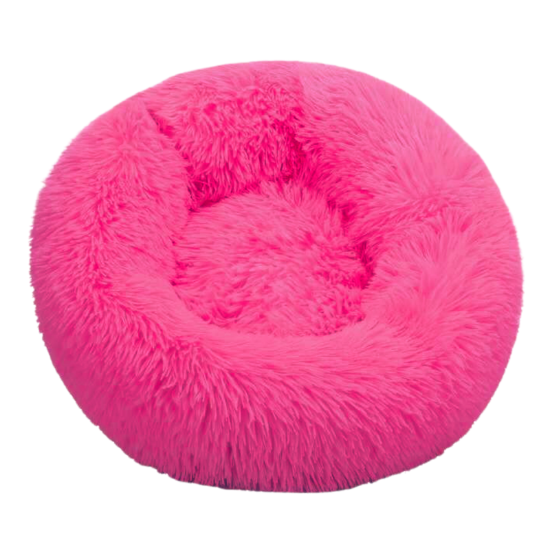 Lit en peluche en forme de donut pour animaux de compagnie