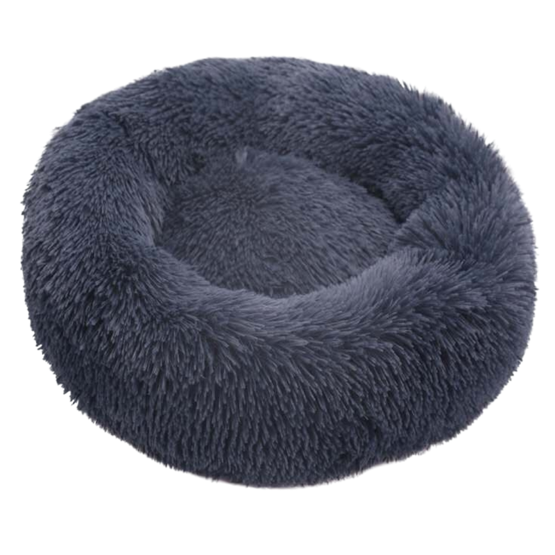 Lit en peluche en forme de donut pour animaux de compagnie
