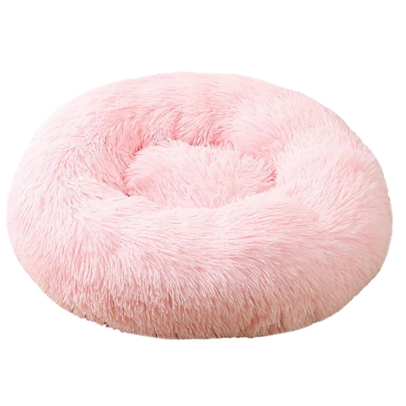 Lit en peluche en forme de donut pour animaux de compagnie