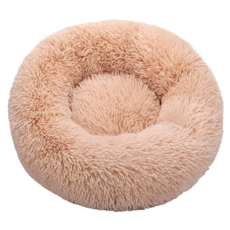 Lit en peluche en forme de donut pour animaux de compagnie
