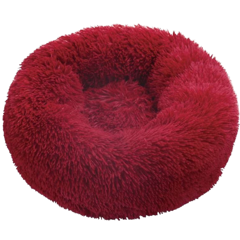 Lit en peluche en forme de donut pour animaux de compagnie