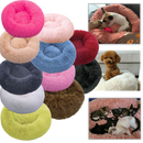 Lit en peluche en forme de donut pour animaux de compagnie