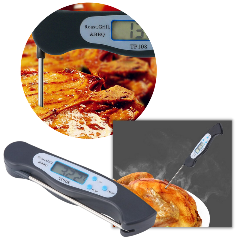 Thermomètre alimentaire numérique pliable à lecture instantanée