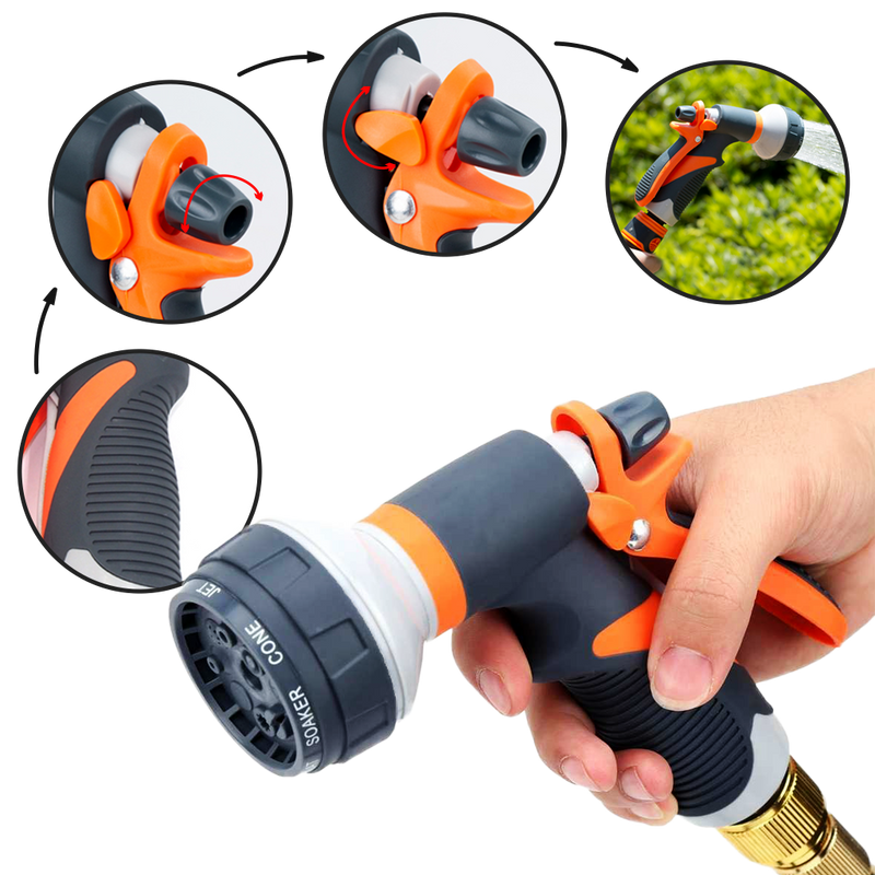 Pistolet d'arrosage universel à 8 modes