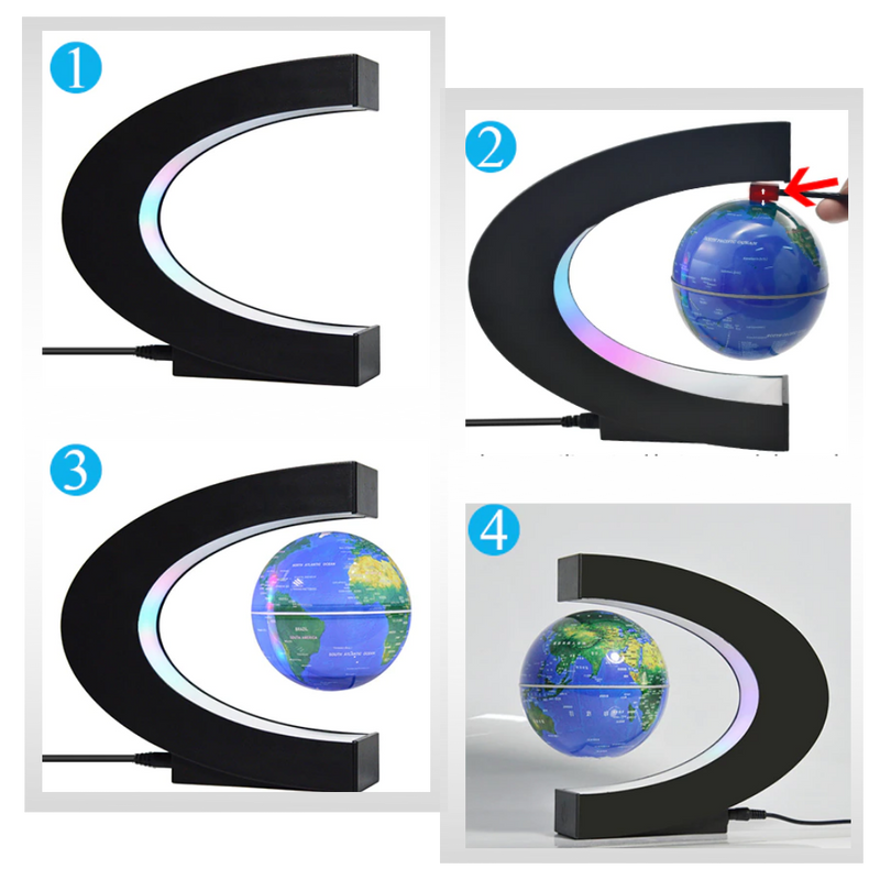 Globe magnétique à LED en lévitation
