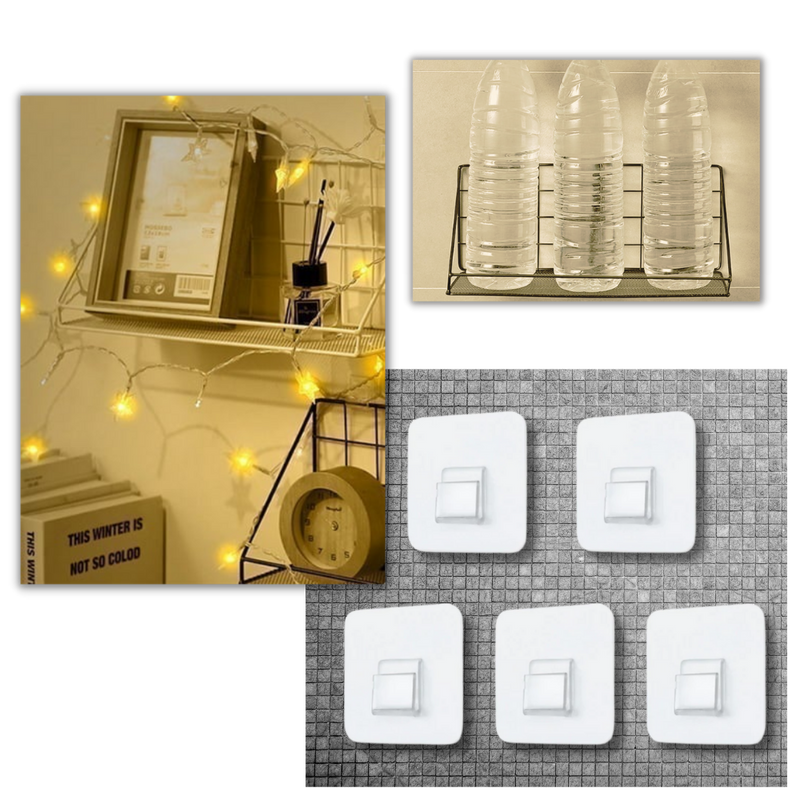 Lot de crochets muraux adhésifs