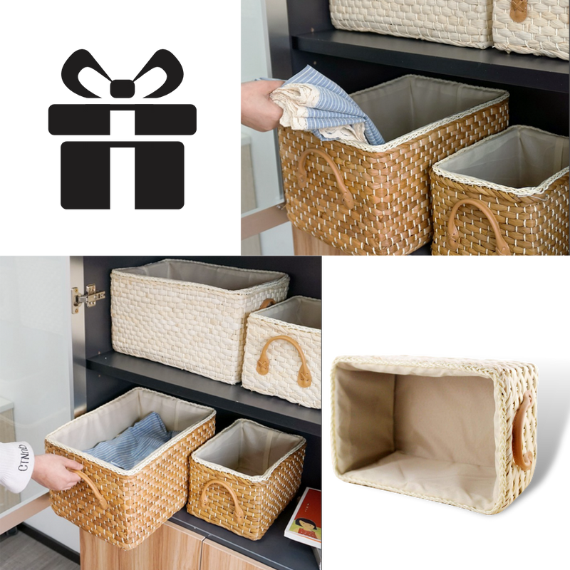 Panier en osier tressé à la main