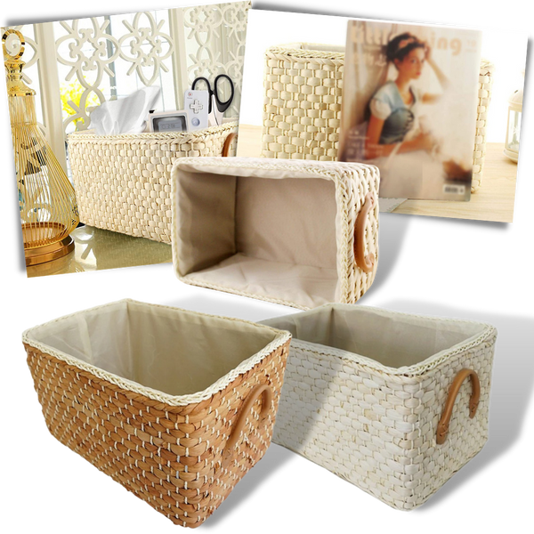 Panier en osier tressé à la main