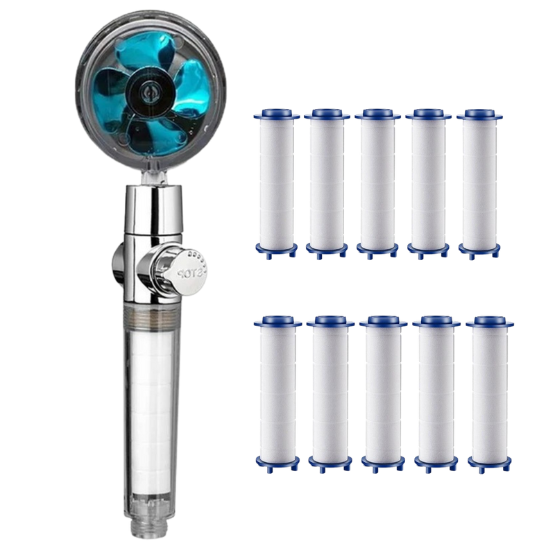 Pommeau de douche à haute pression avec hélice rotative