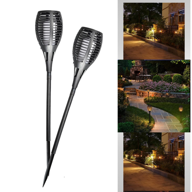 Lampe torche solaire à LED avec flamme