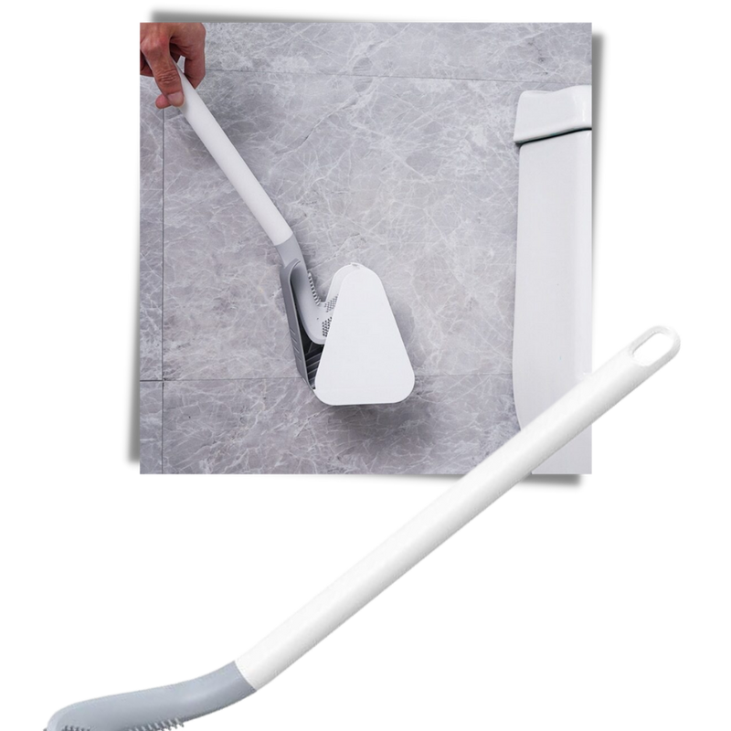 Brosse de toilette à manche long avec base murale