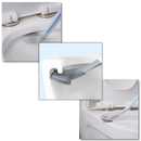 Brosse de toilette à manche long avec base murale