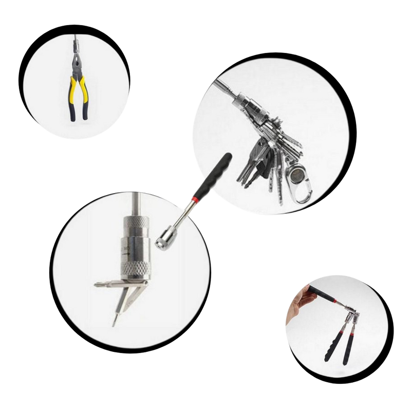 Outil de ramassage magnétique rétractable avec LED