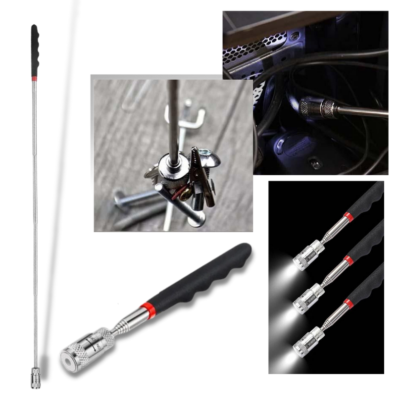 Outil de ramassage magnétique rétractable avec LED