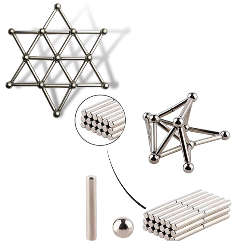 Bâtons et billes de construction magnétiques