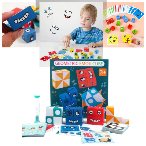 Jeu Montessori à Cubes Emoji Magiques