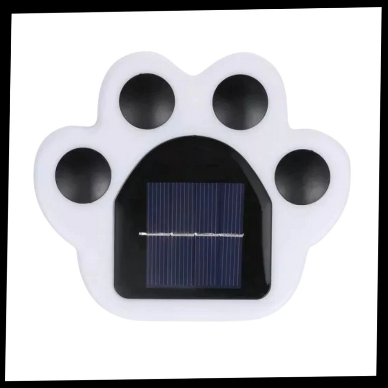 Lumière de chemin en forme d'empreinte de patte à énergie solaire